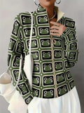 Sabine | Retro Tile Zip Cardigan