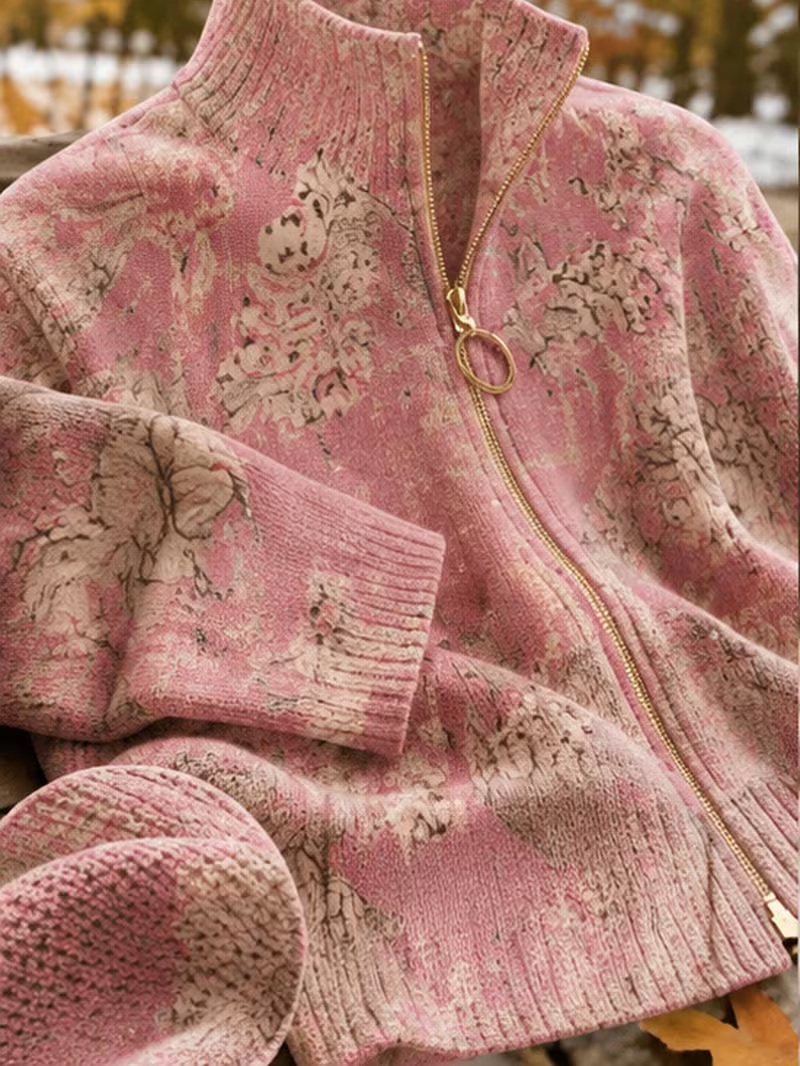 Tamsin | Gilded Blossom Zip Cardigan