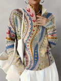 Wilhelmina | Painted Paisley Zip Cardigan