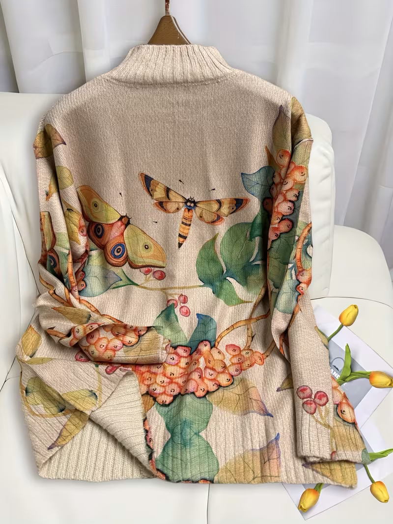 Isolde | Butterfly Garden Zip Cardigan