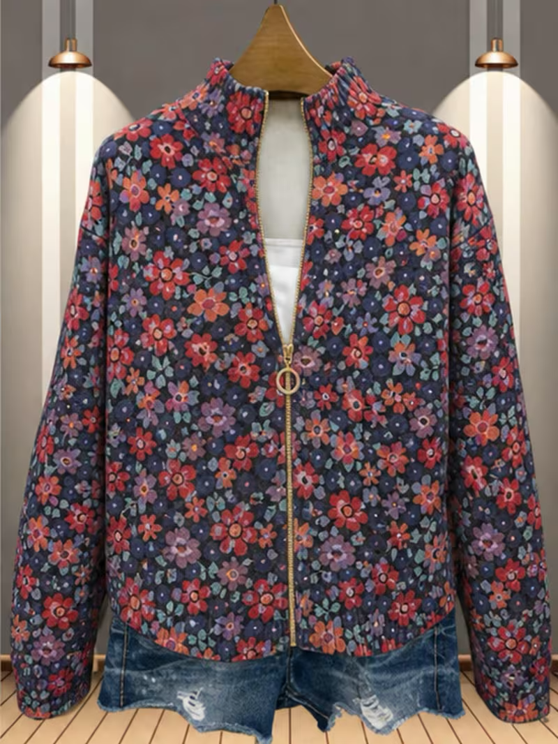 Evadne | Ditsy Floral Zip Cardigan