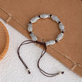 Cordelia | Silver Fish Bead Cord Bracelet