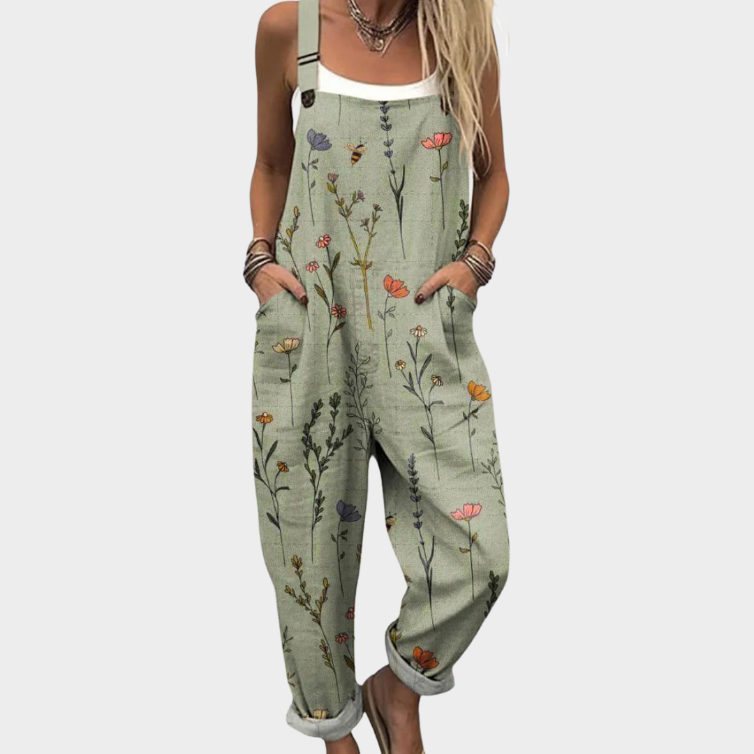 Odalys Green Print Jumpsuit