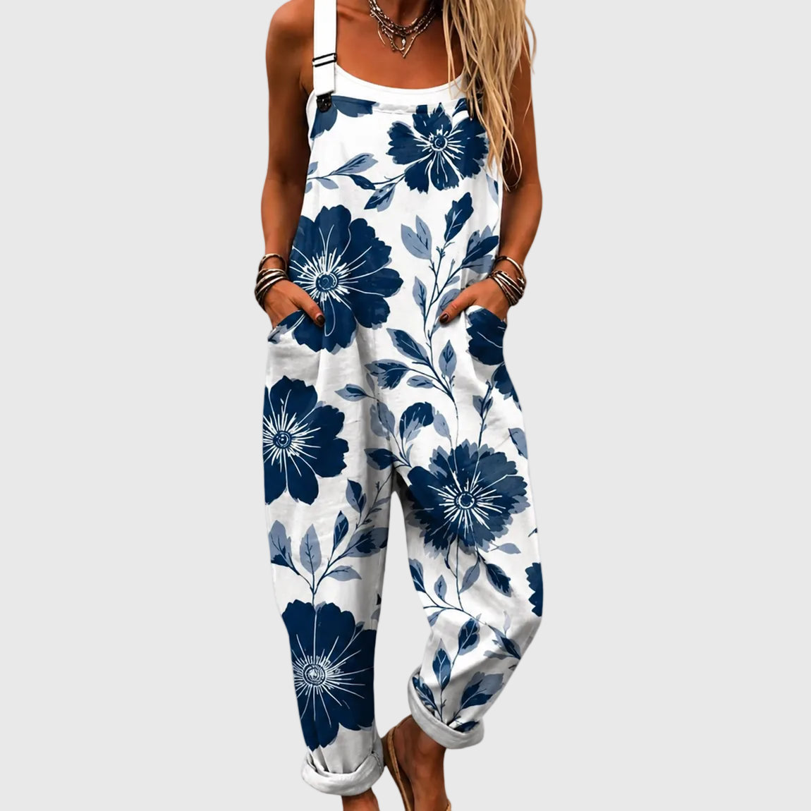 Temperance Indigo Flower Jumpsuit