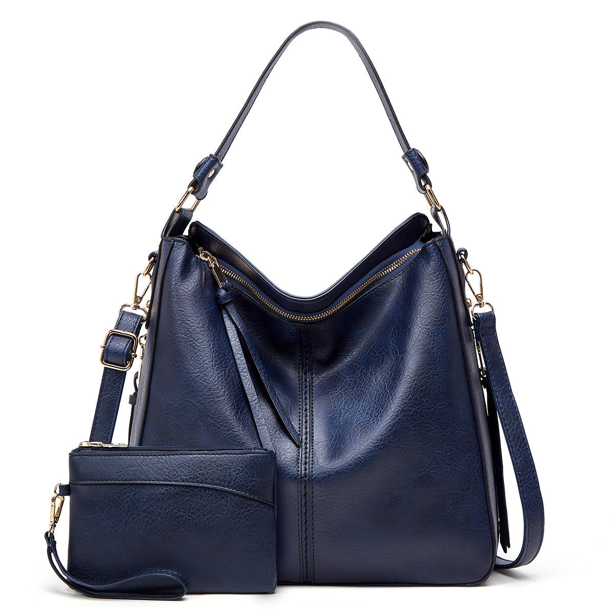 Luxury Leather Anti-Theft Hobo Handbag + FREE Pouch Wallet