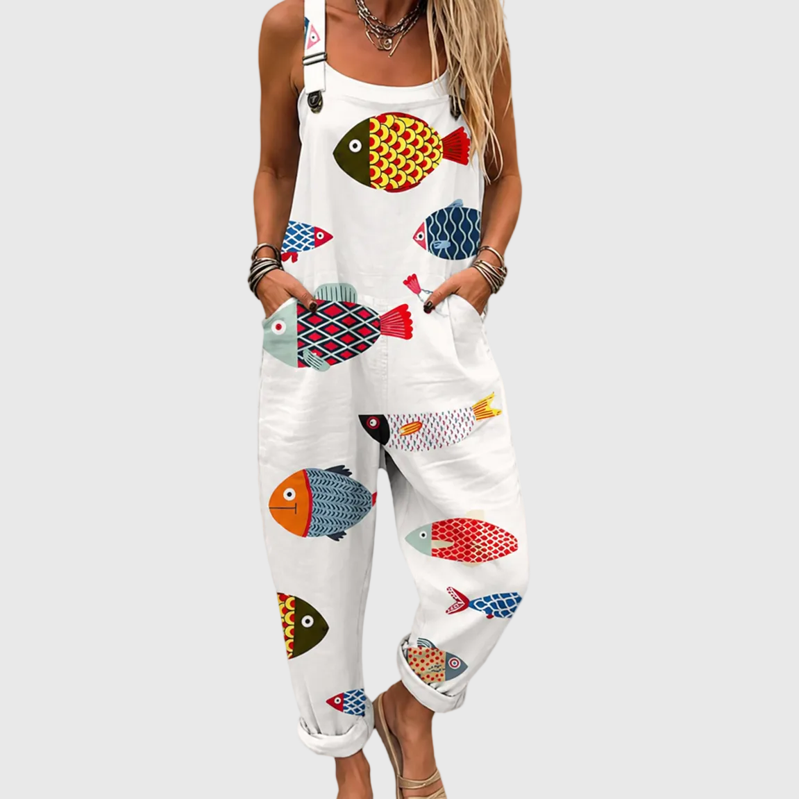 Daphne Colorful Fish Jumpsuit