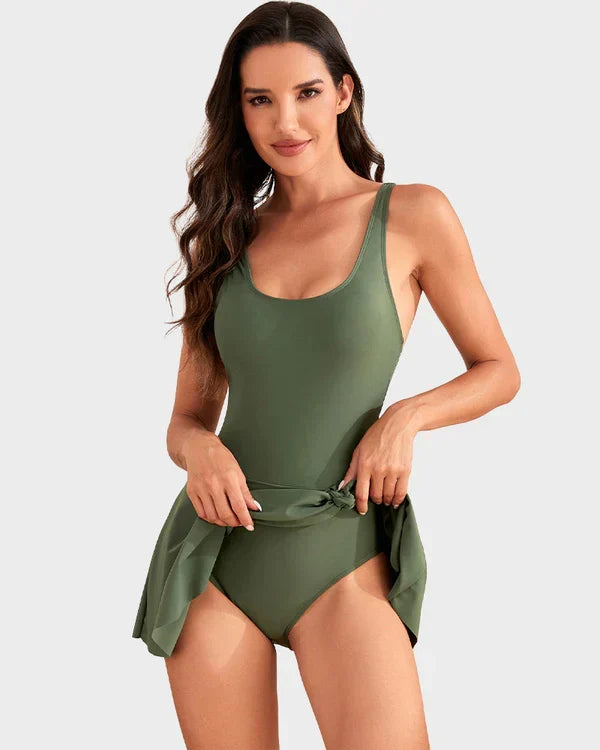 One Piece Tummy Control Tie Knot Swimsuit