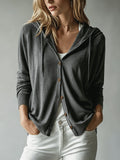 Beryl | Dark Grey Hooded Cardigan