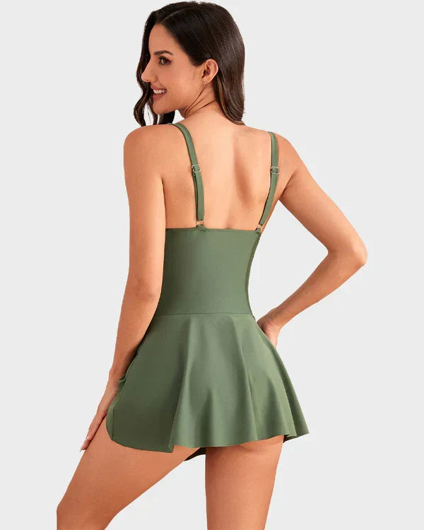 One Piece Tummy Control Tie Knot Swimsuit