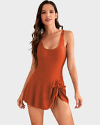 One Piece Tummy Control Tie Knot Swimsuit