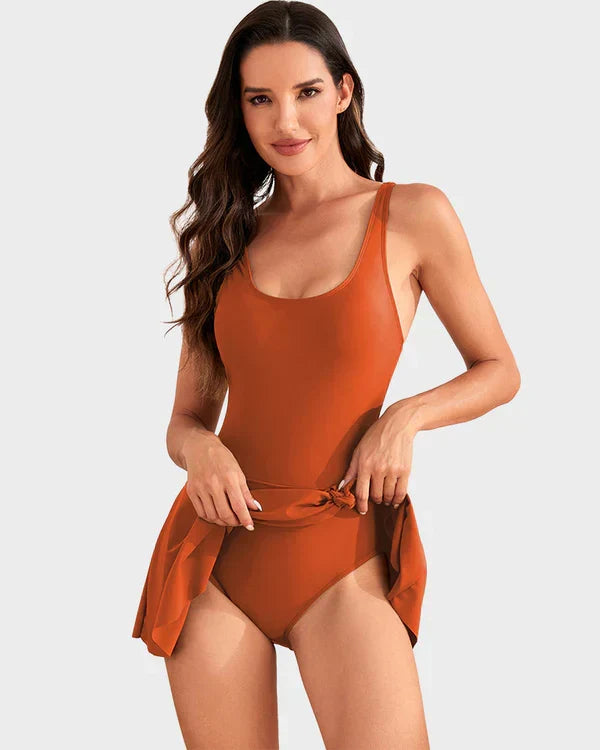 One Piece Tummy Control Tie Knot Swimsuit