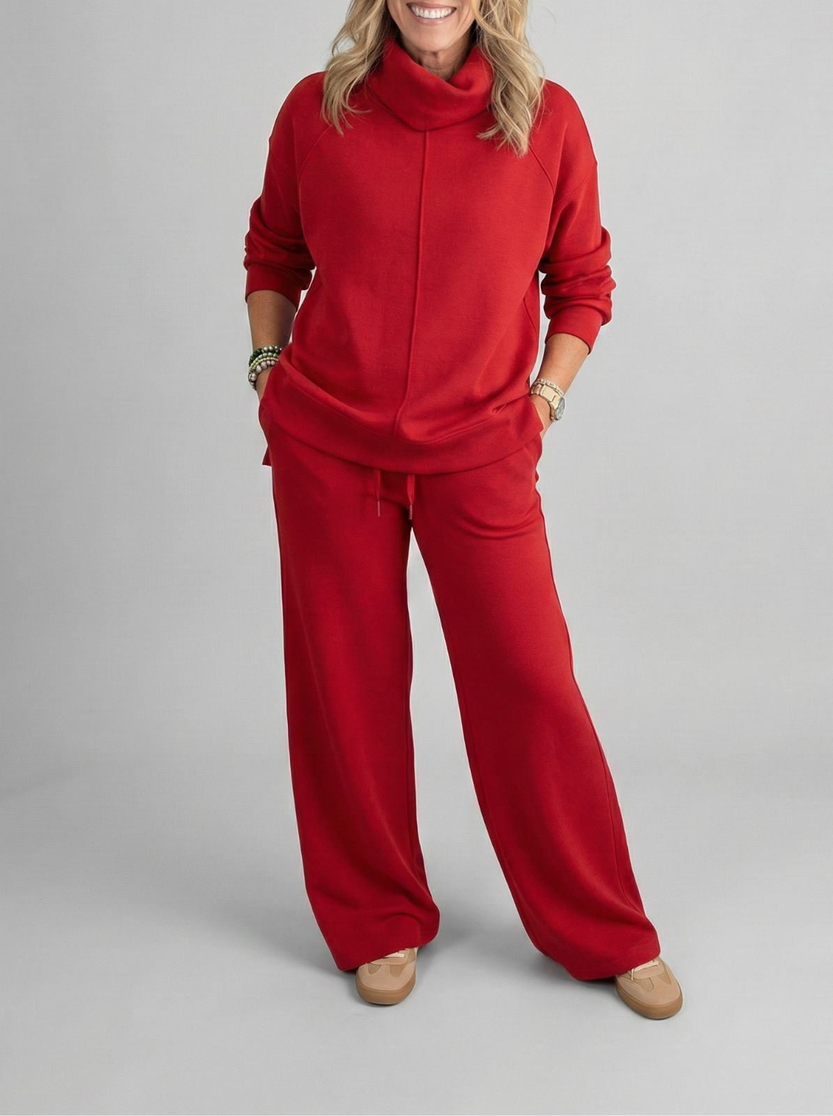 Vinona | Cowl Neck Wide-Leg Loungewear Set
