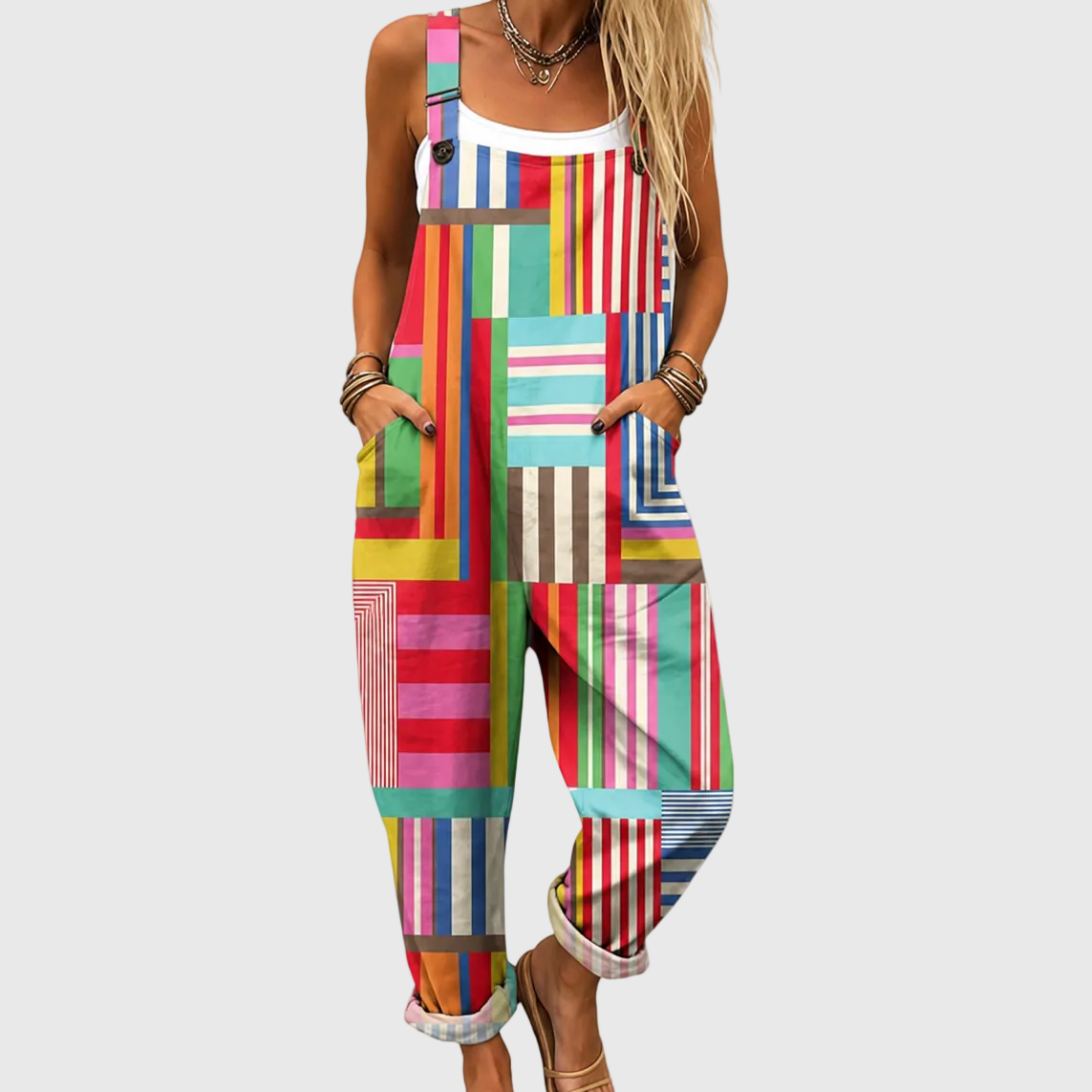Celestine Colorful Patchwork Jumpsuit
