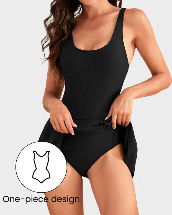 One Piece Tummy Control Tie Knot Swimsuit
