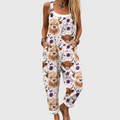 Zinnia Highland Cows Flowers Jumpsuit