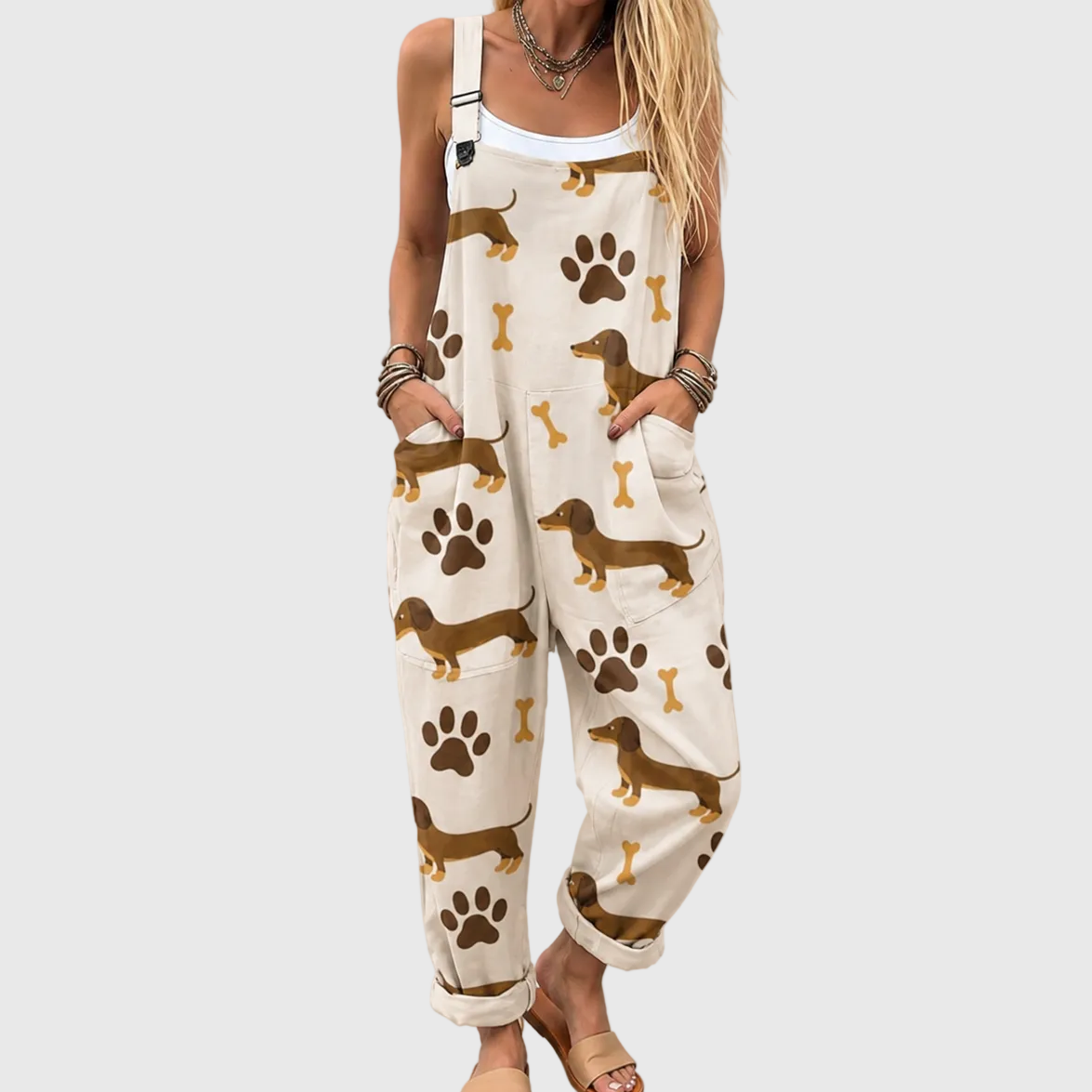 Evangeline Puppy Print Jumpsuit
