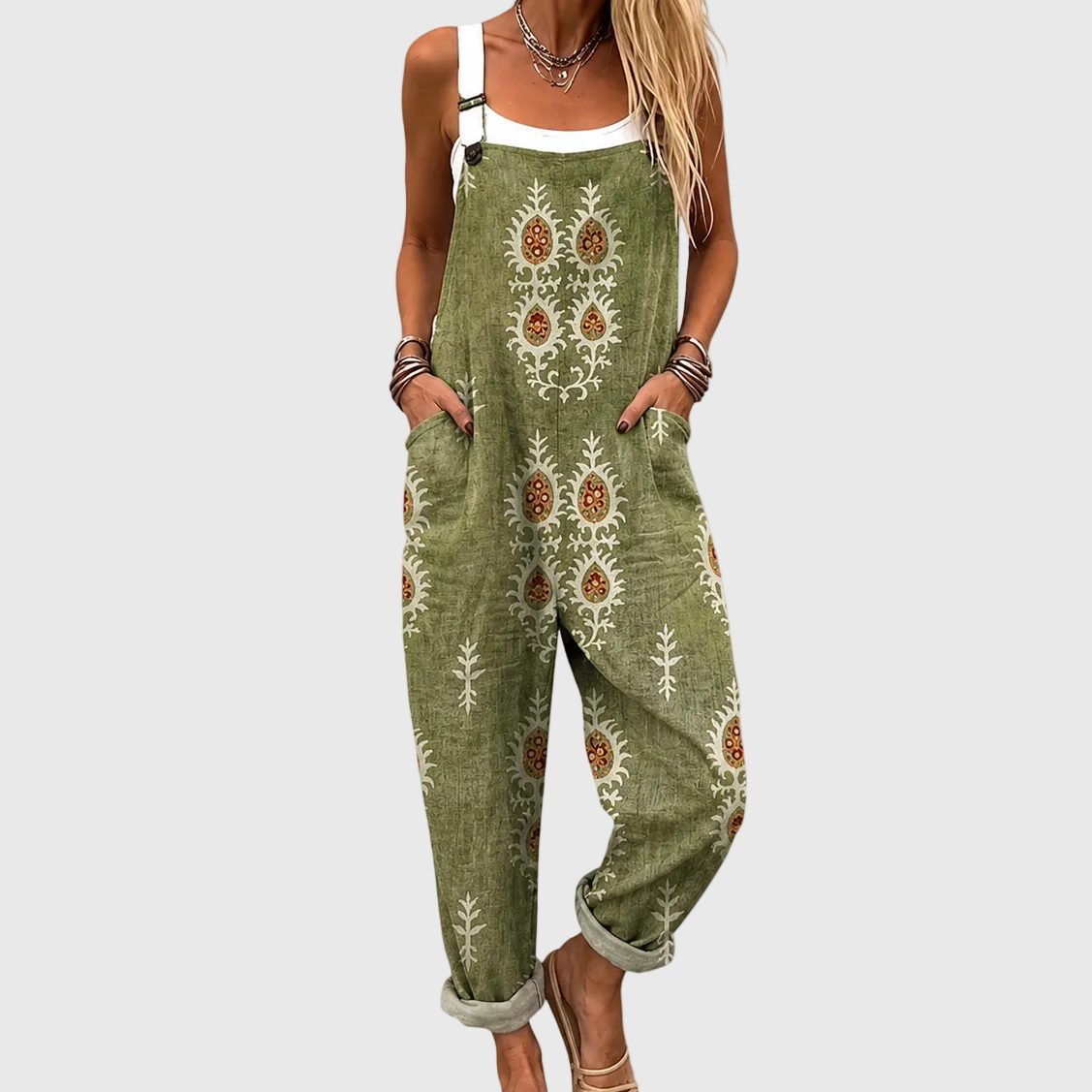 Ursula Green Boho Style Jumpsuit
