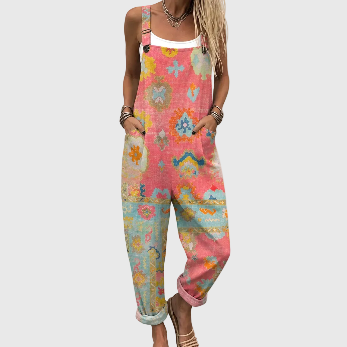 Nora Pink Mosaic Jumpsuit