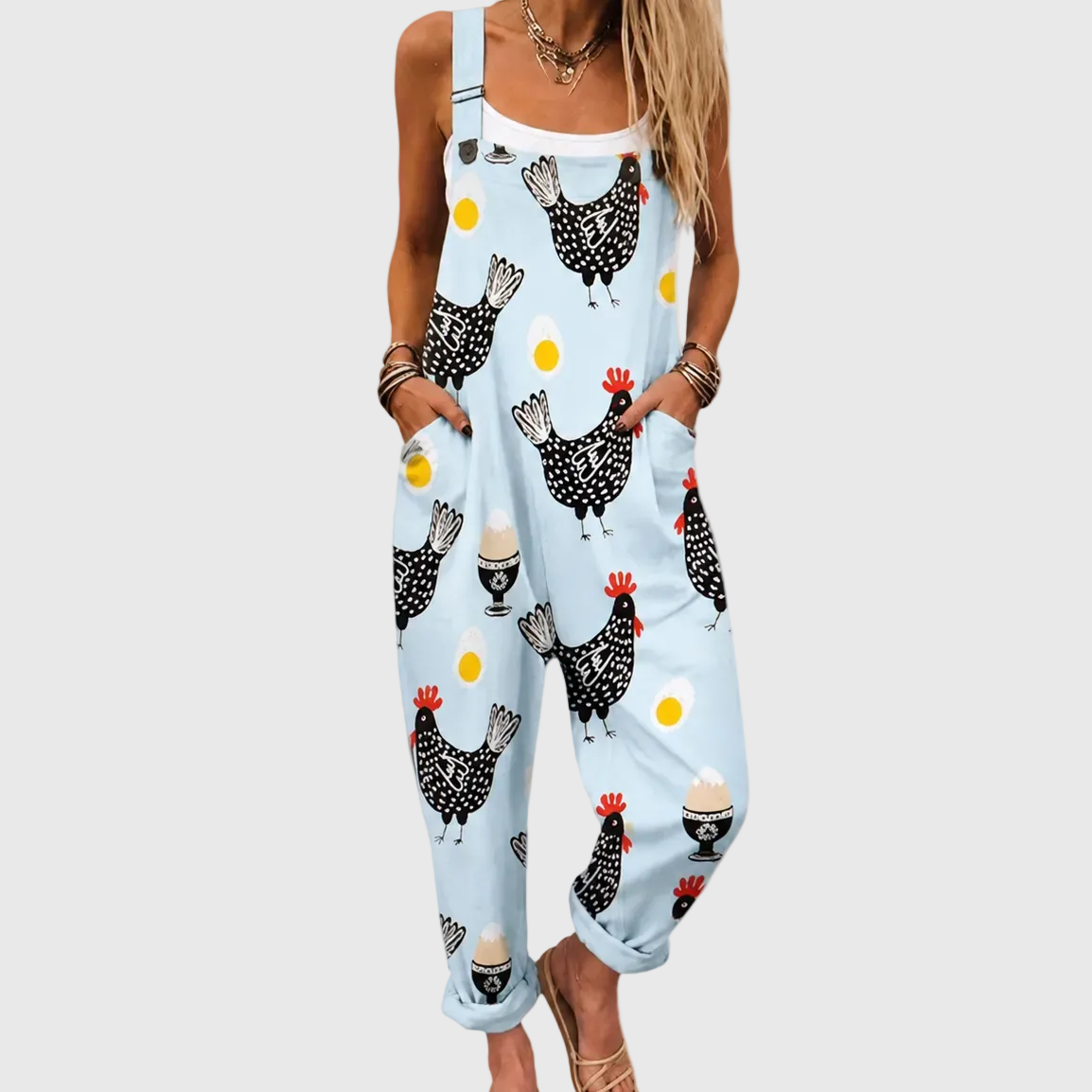 Blythe Chicken Pattern Jumpsuit