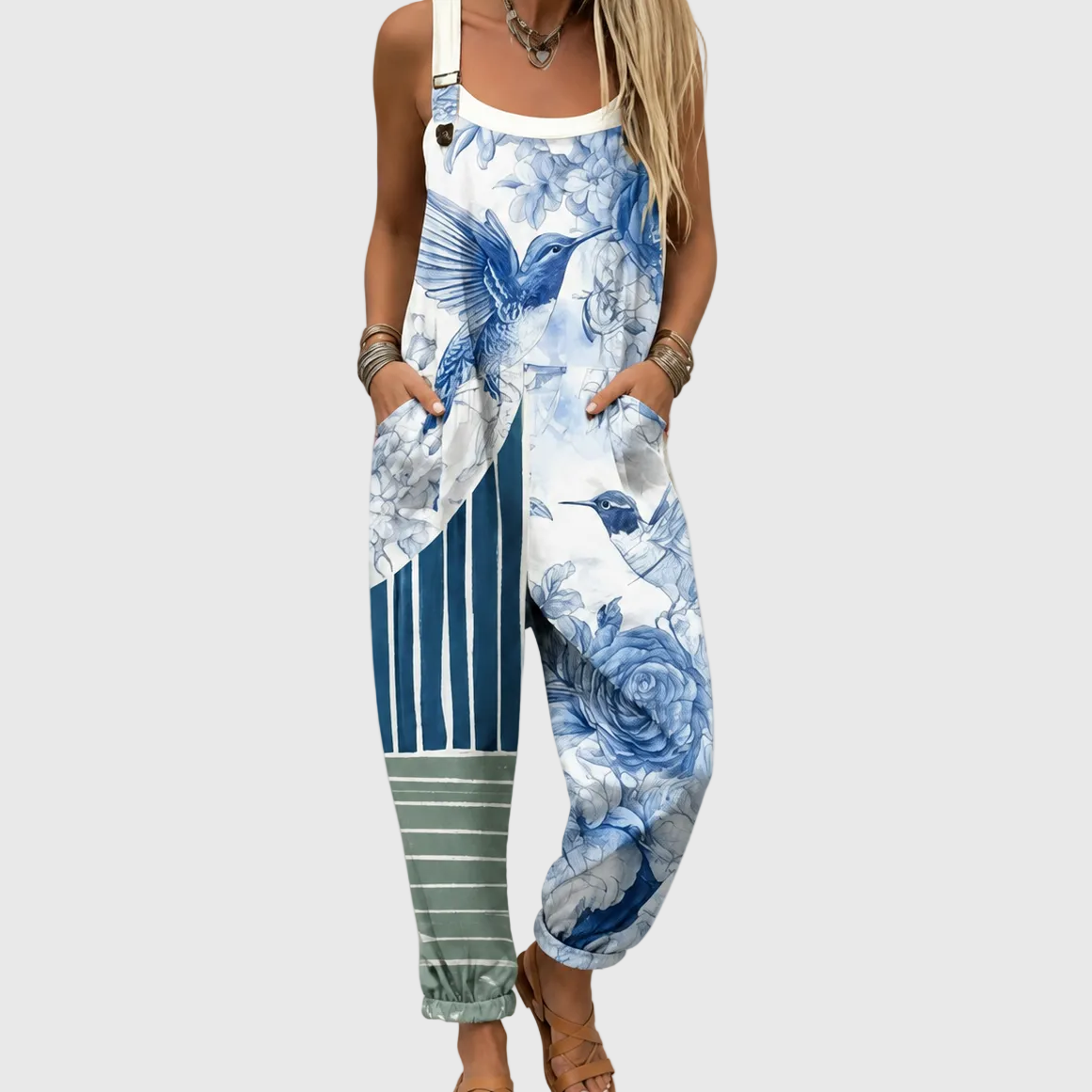 Cybil Azure Garden Jumpsuit