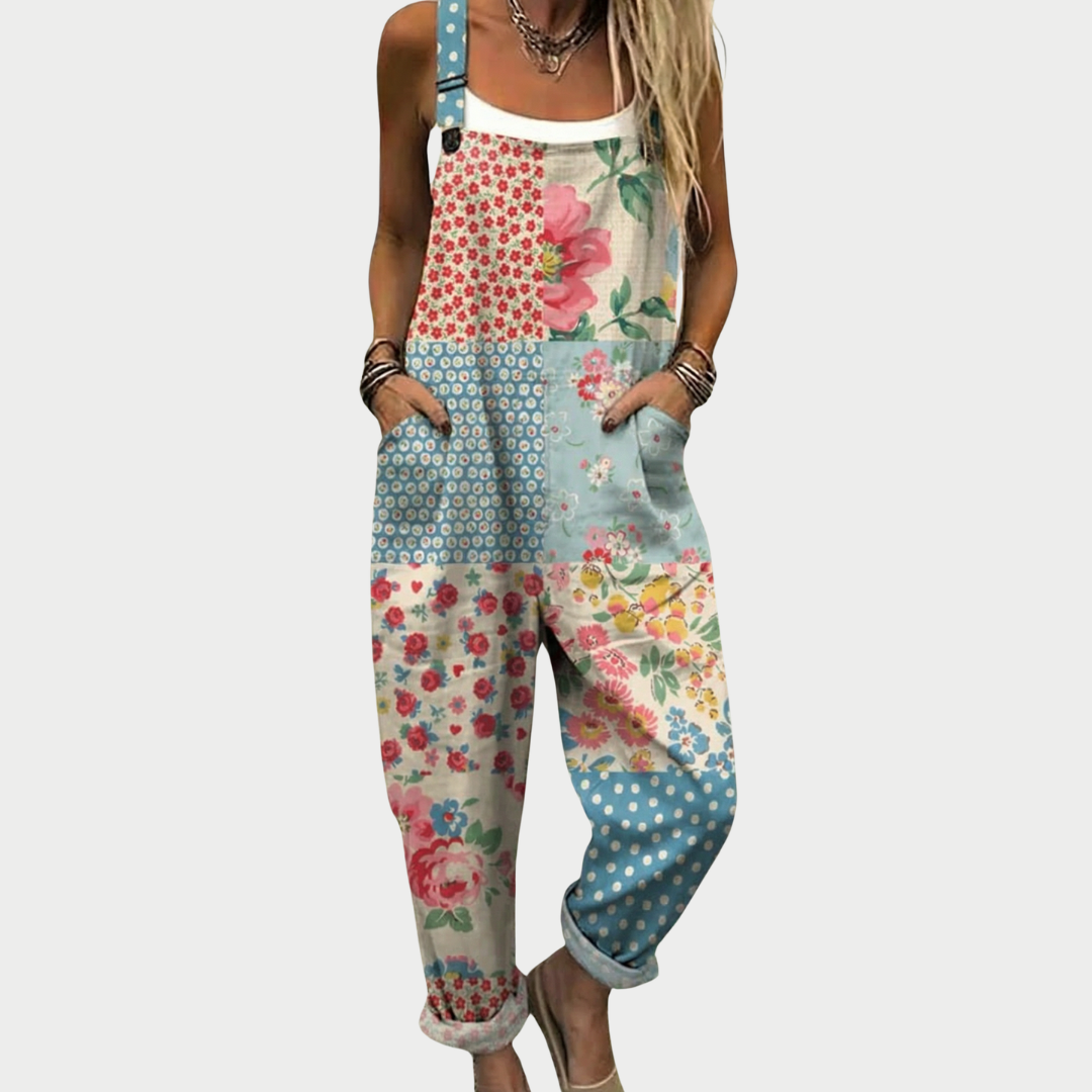 Xenia Multicolored Print Dungaree