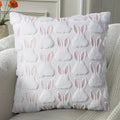 Pip Bunny Tufted Cushion, white cover with fluffy bunnies and pink ears