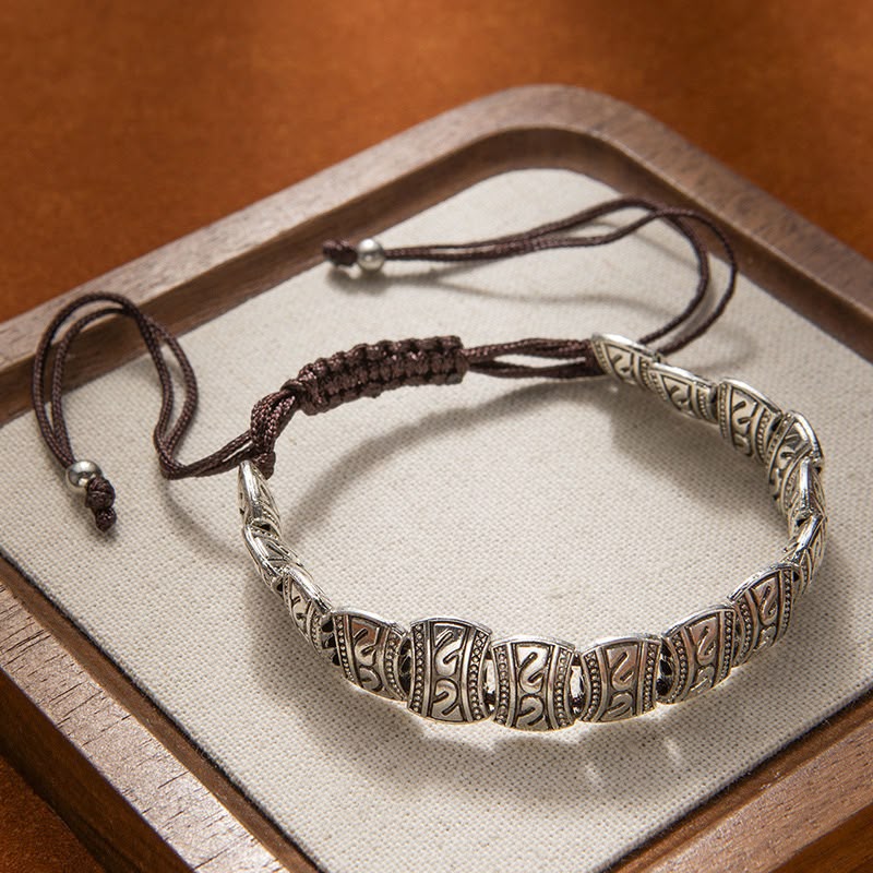 Hester engraved panel bead cord bracelet