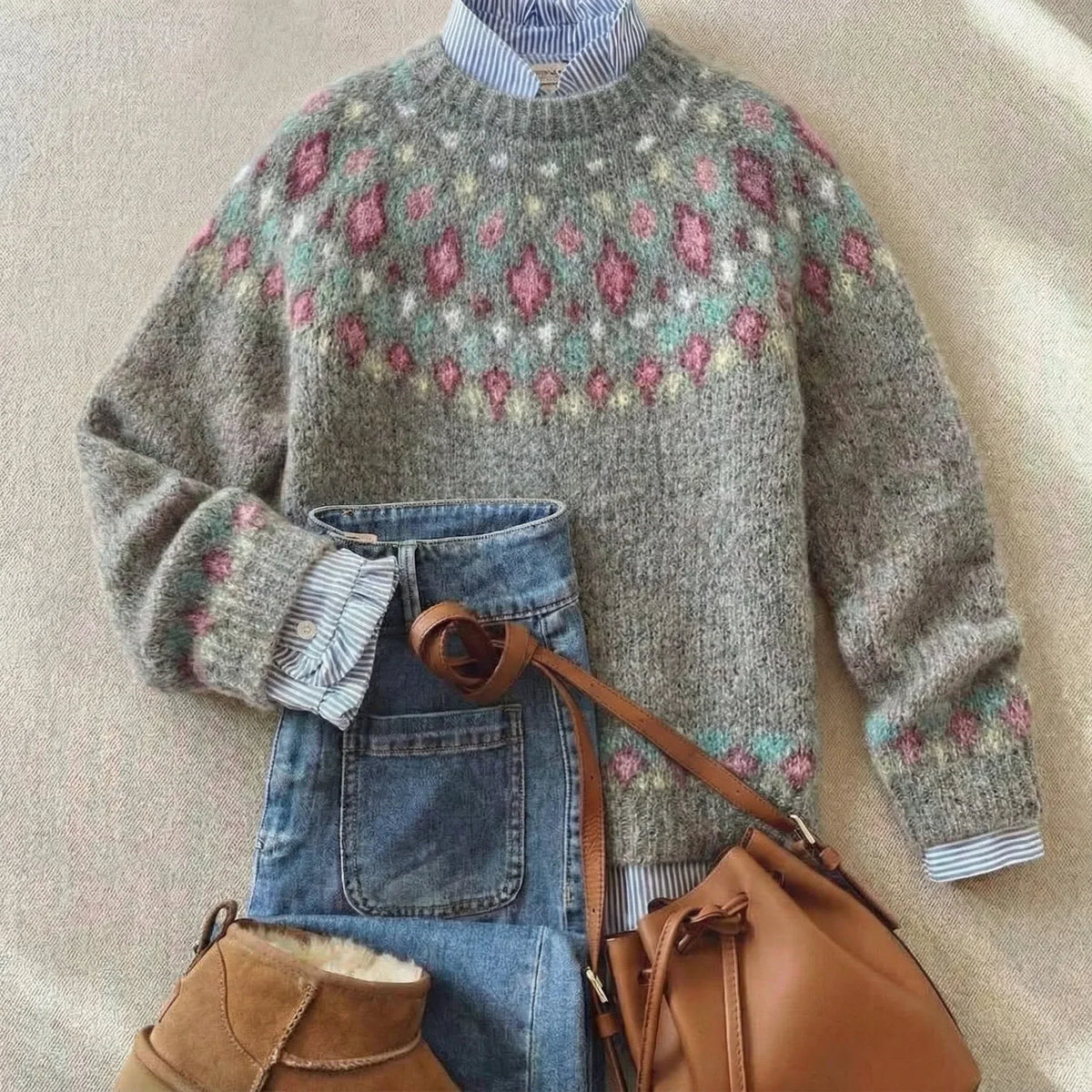 Yolanda | Retro Icelandic Knit Sweater