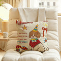 Bailey Party Beagle Cushion, cream doodle cushion with a beagle in a party hat