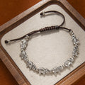 Tabitha silver elephant bead cord bracelet
