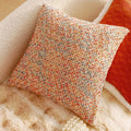 Marigold Orange Tweed Cushion, flecked orange and cream boucle weave