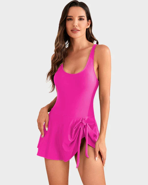 One Piece Tummy Control Tie Knot Swimsuit