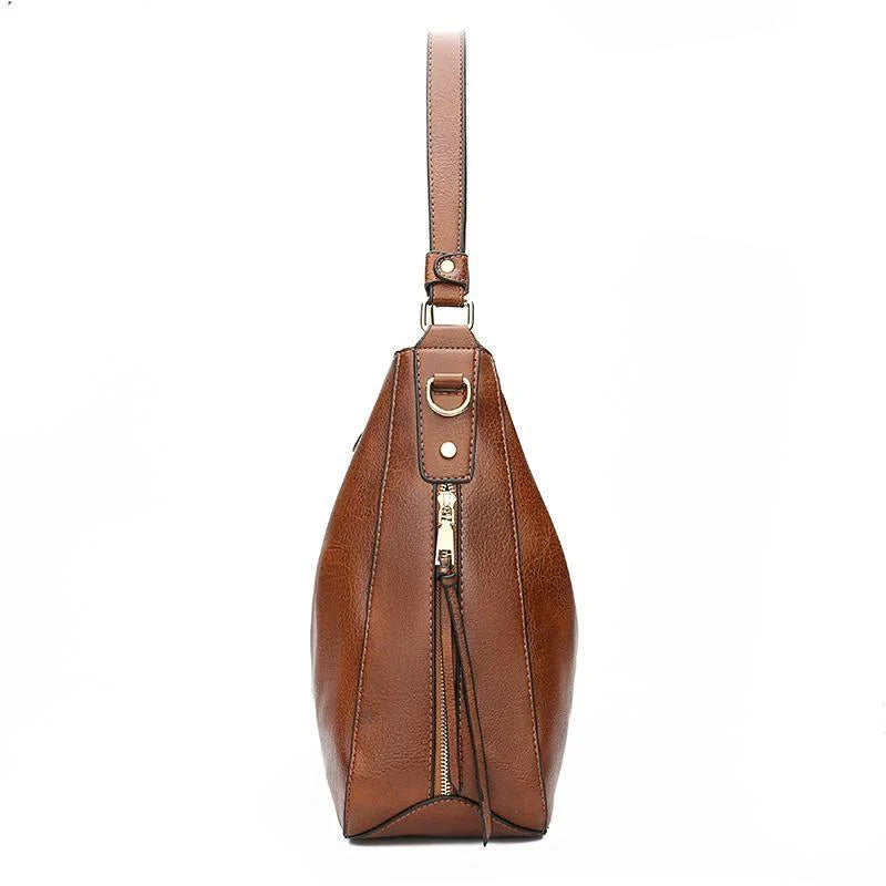 Luxury Leather Anti-Theft Hobo Handbag + FREE Pouch Wallet