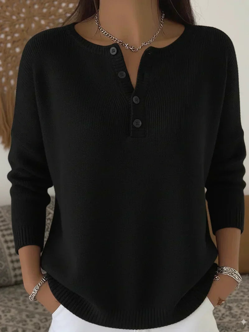 Caramella | Henley Button-Up Sweater