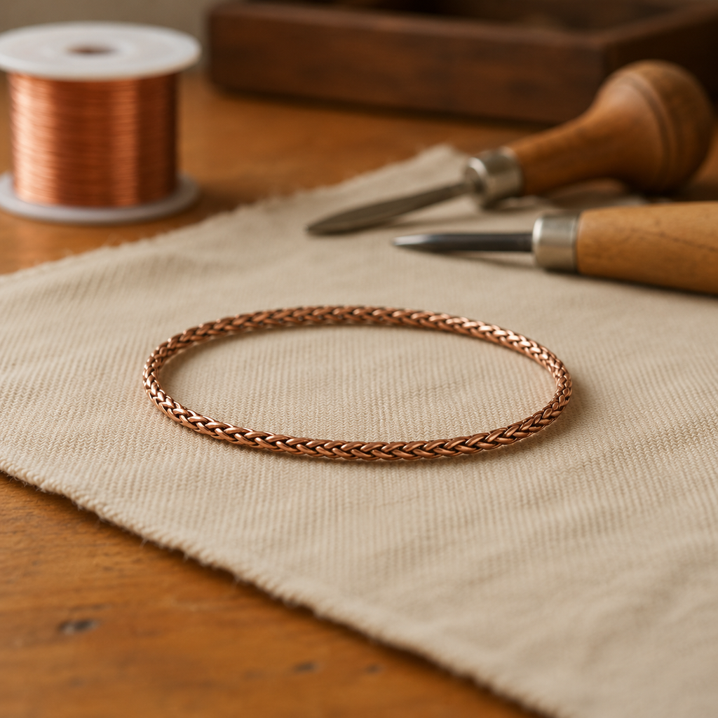 Amber | Copper Anklet