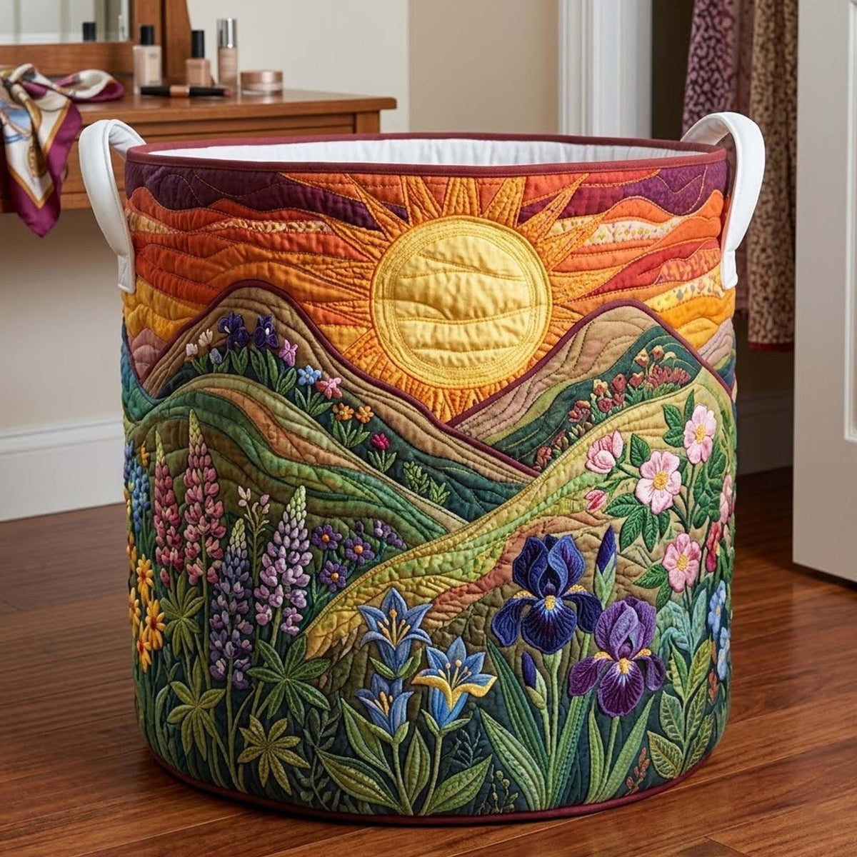Rowan | Lupine Sunset Mountain Laundry Basket