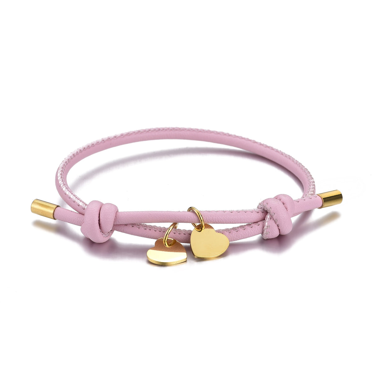 Lena Double Heart Leather Bracelet