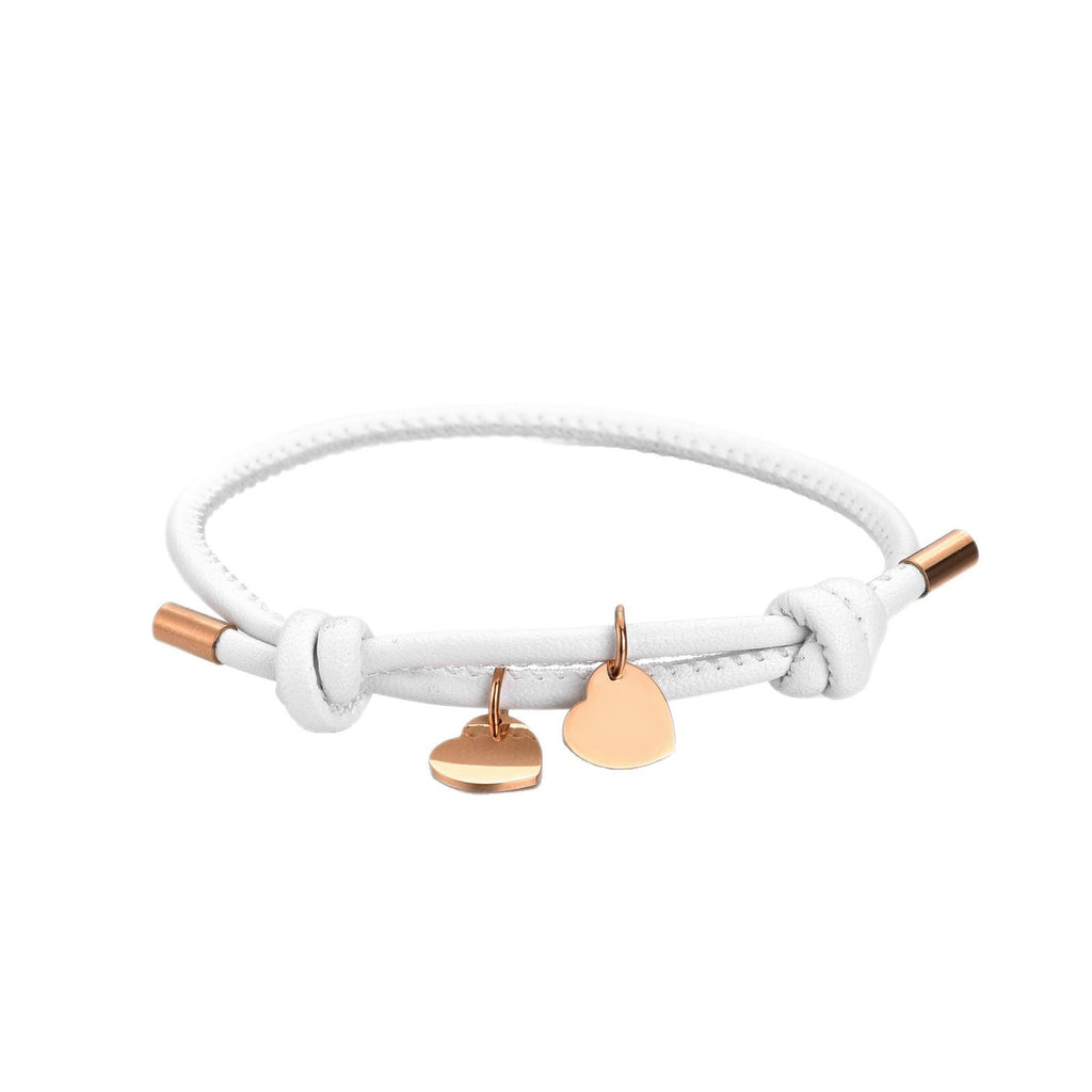 Lena Double Heart Leather Bracelet