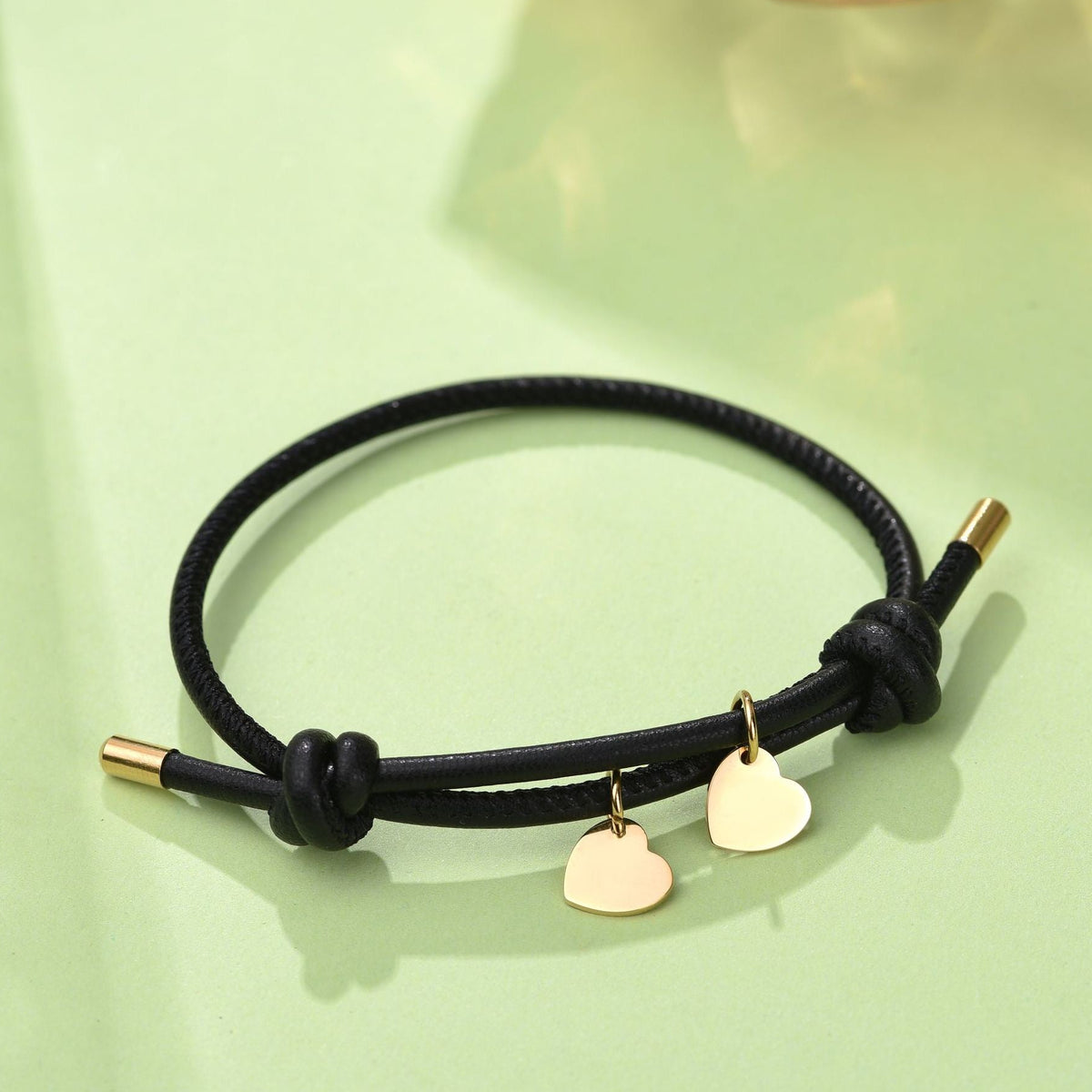 Lena Double Heart Leather Bracelet