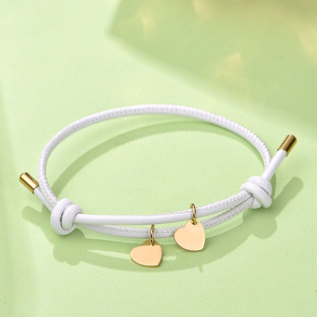 Lena Double Heart Leather Bracelet