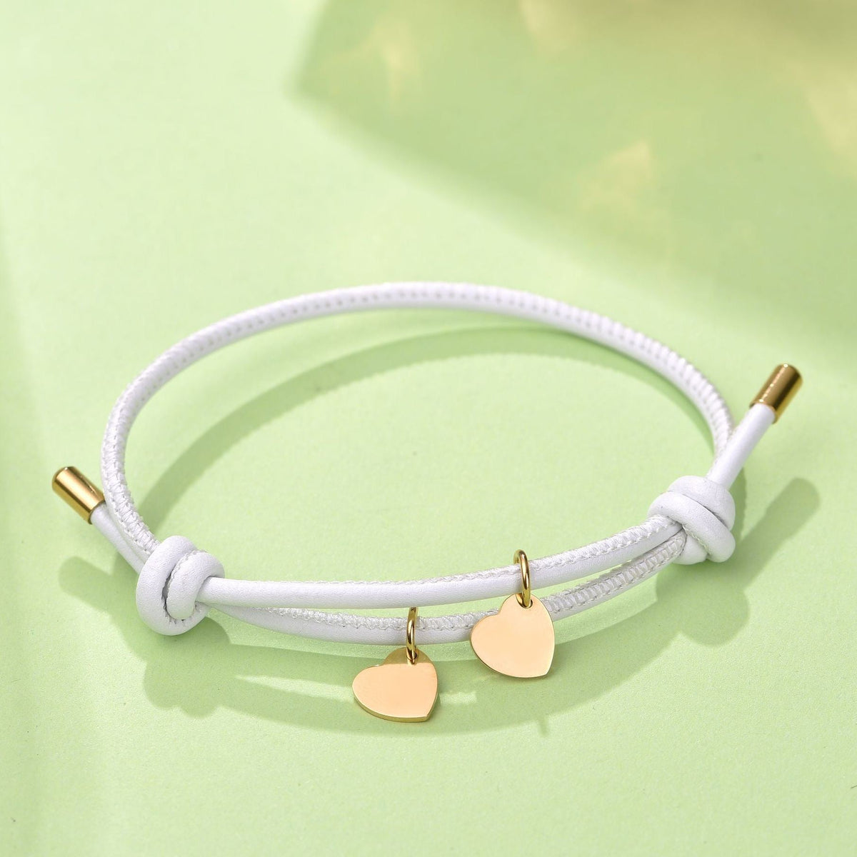Lena Double Heart Leather Bracelet