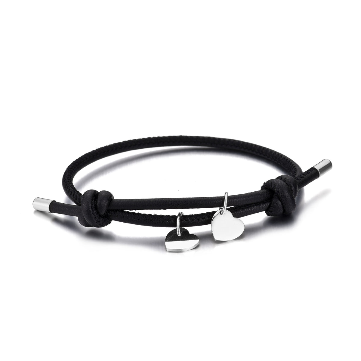 Lena Double Heart Leather Bracelet