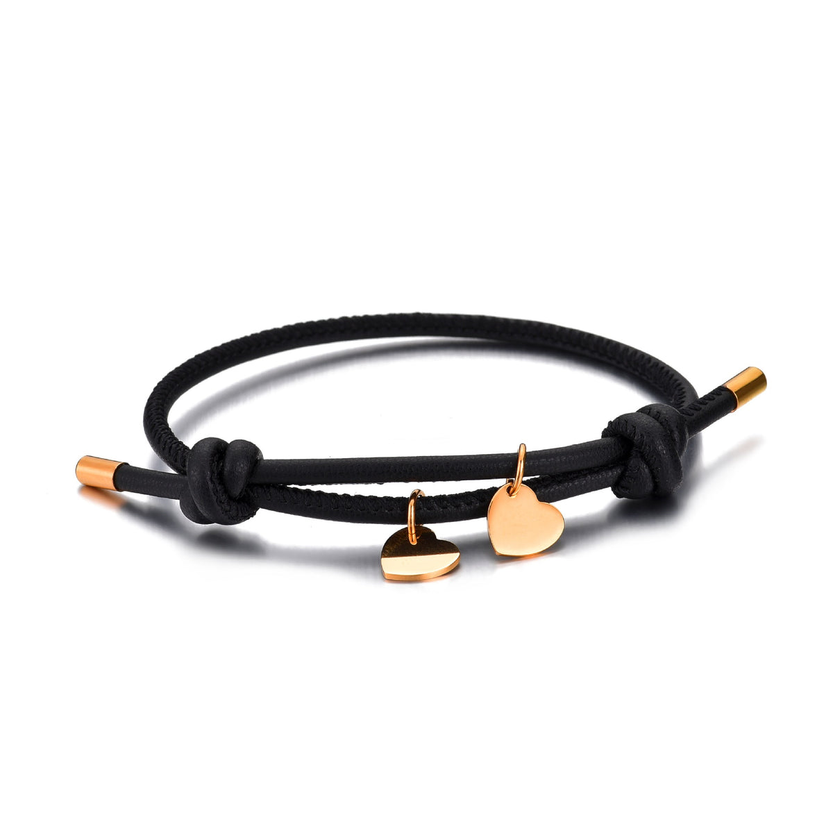 Lena Double Heart Leather Bracelet