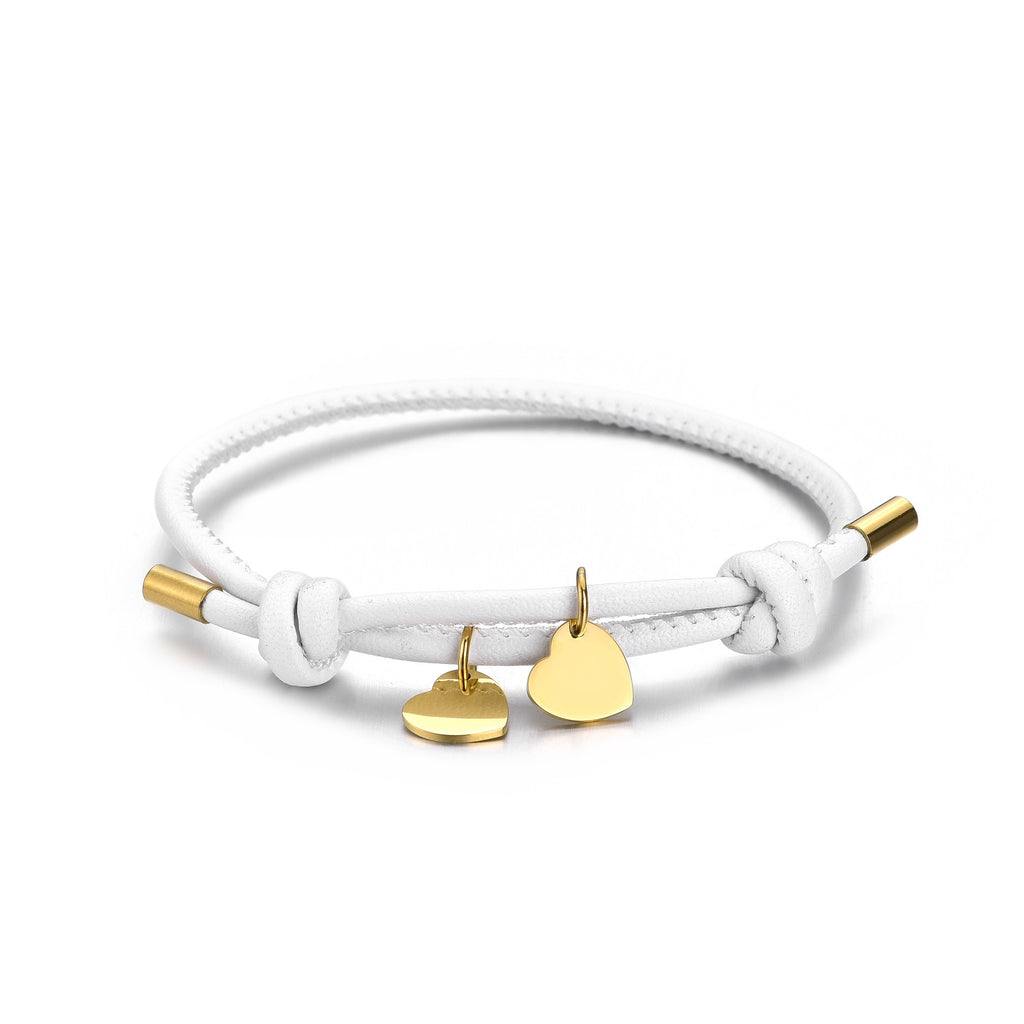 Lena Double Heart Leather Bracelet