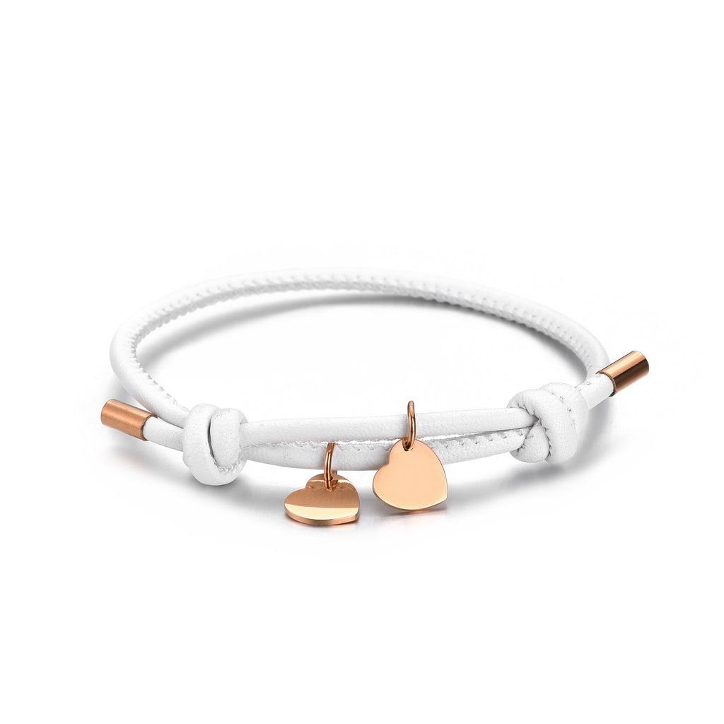 Lena Double Heart Leather Bracelet