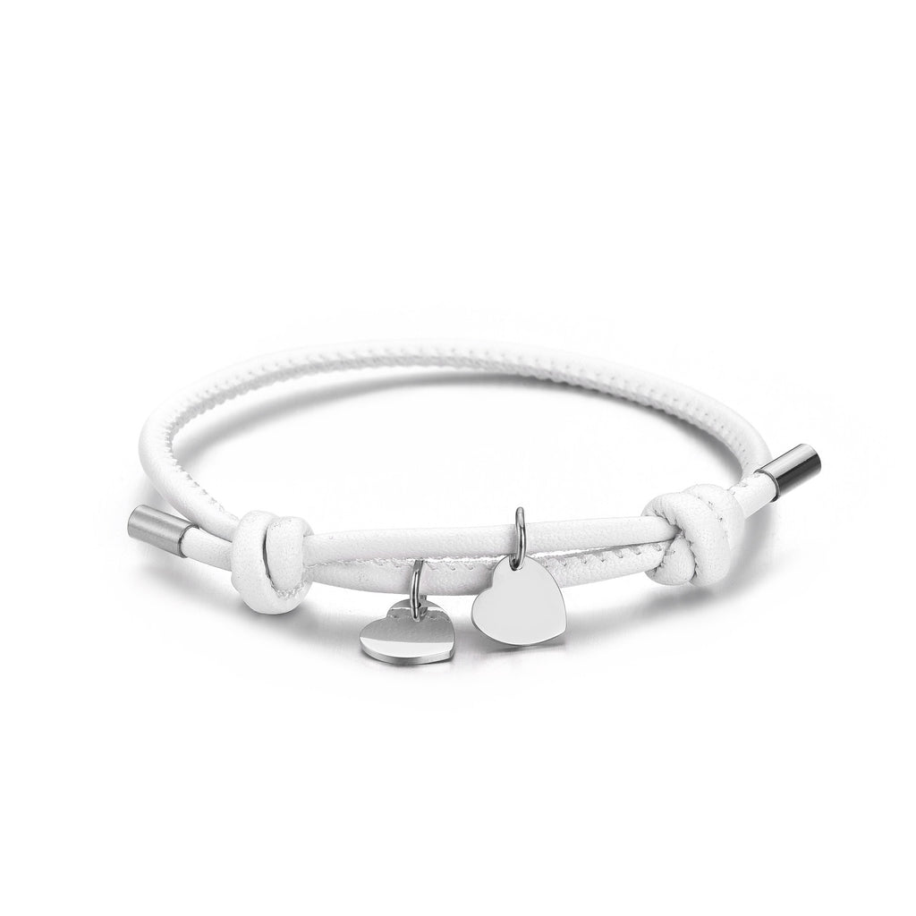 Lena Double Heart Leather Bracelet