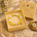 Golden Garden Bee Gemstone Bracelet