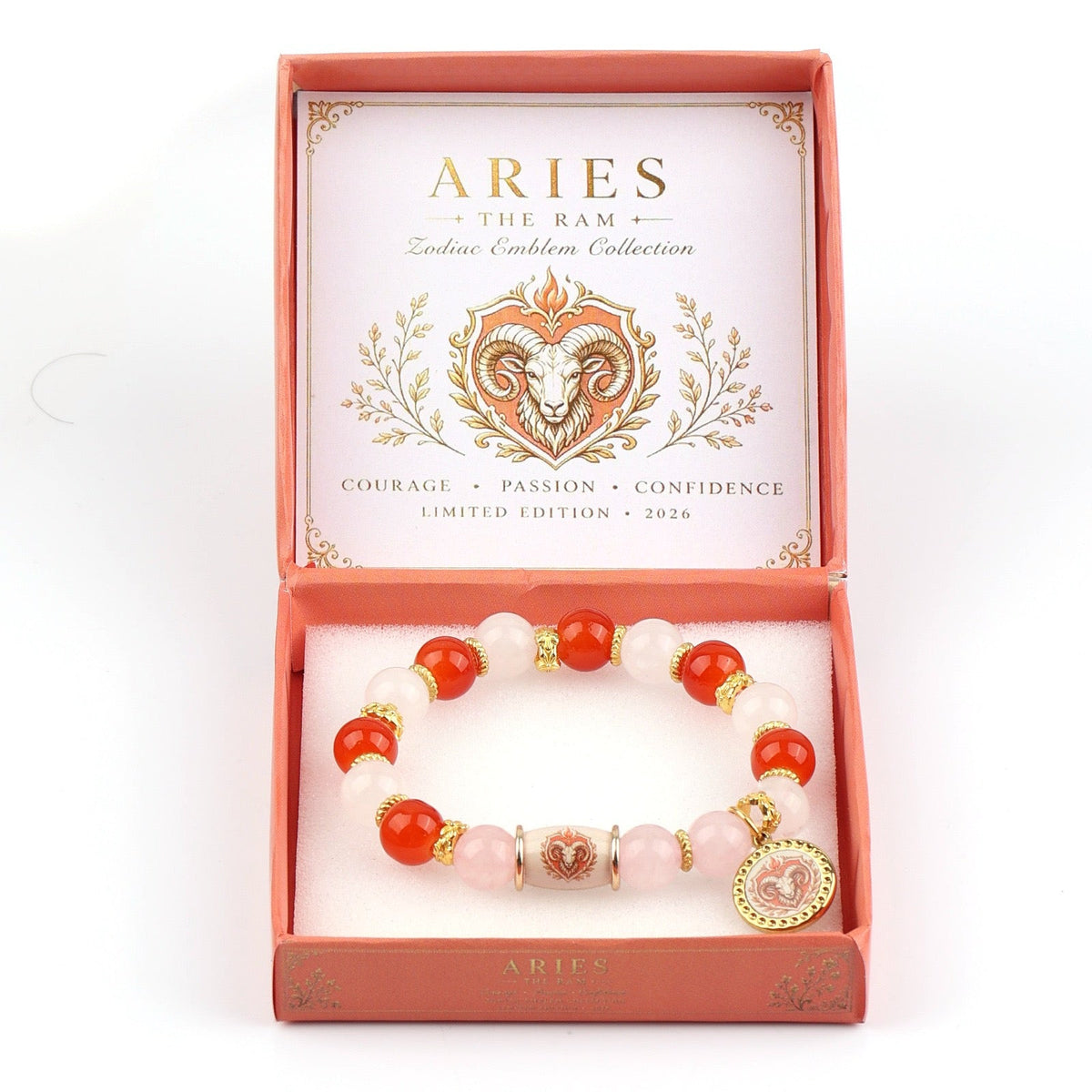 Aries Zodiac Gemstone Bracelet