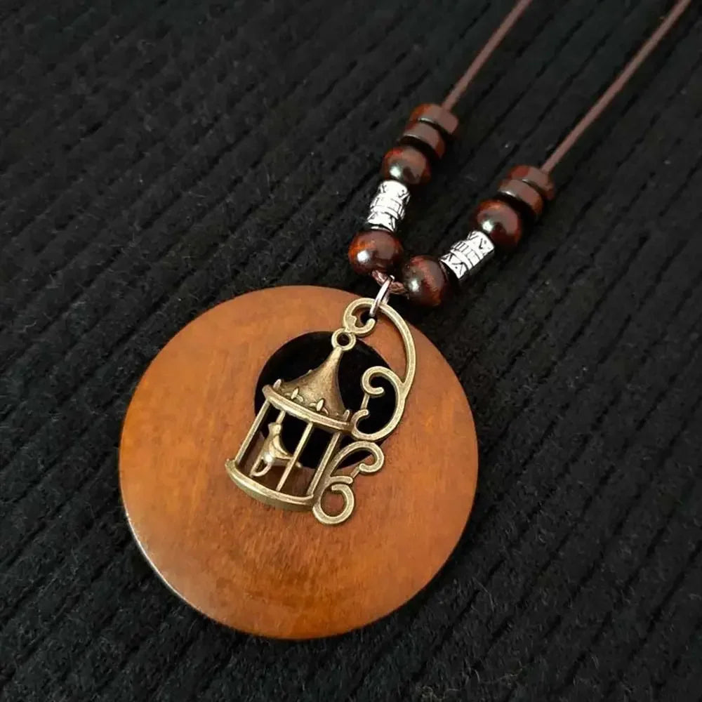 Prudence Carved Owl Pendant Necklace
