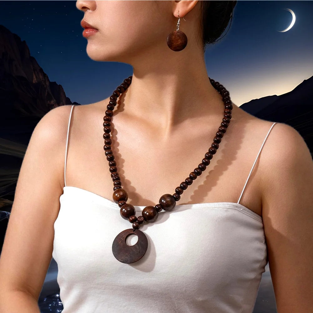 Nora Boho Wooden Pendant